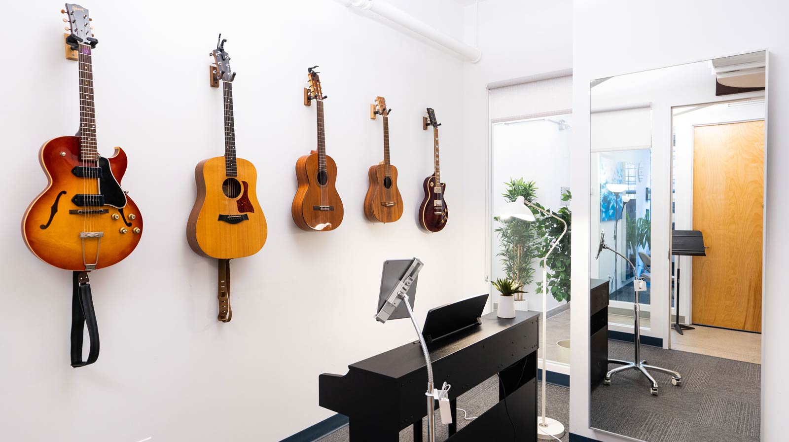 guitars on wall